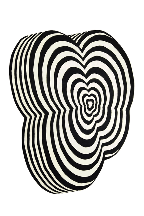 B & W ILLUSION RIPPLE RUG