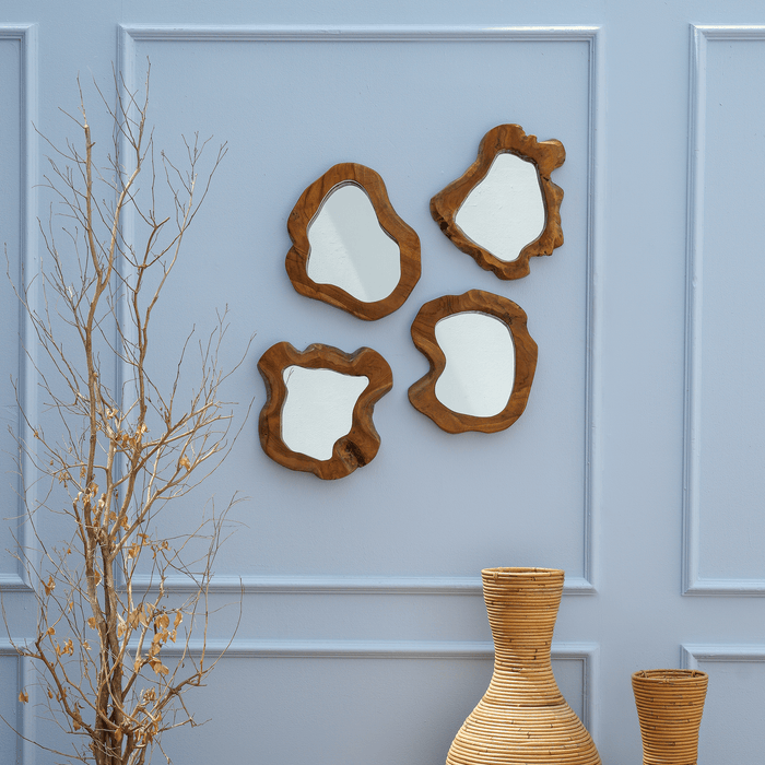 TEAK SLICE MIRROR