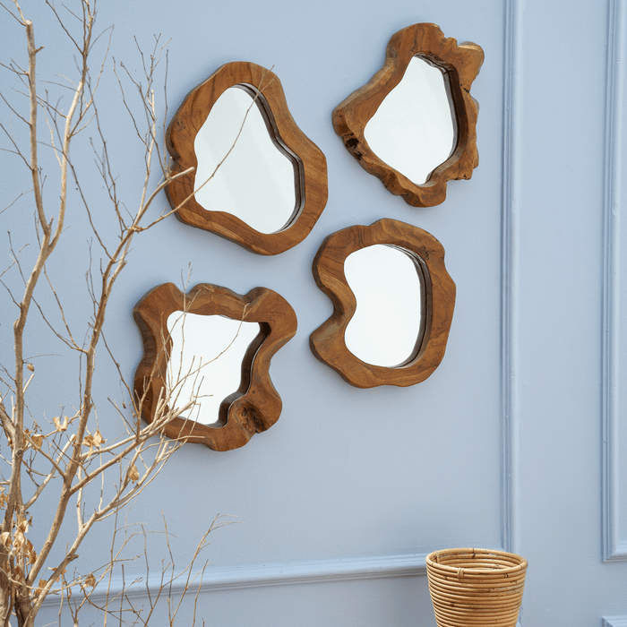 TEAK SLICE MIRROR