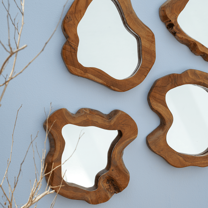 TEAK SLICE MIRROR