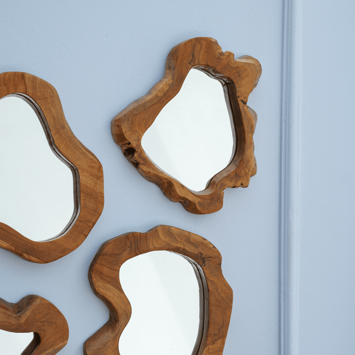 TEAK SLICE MIRROR