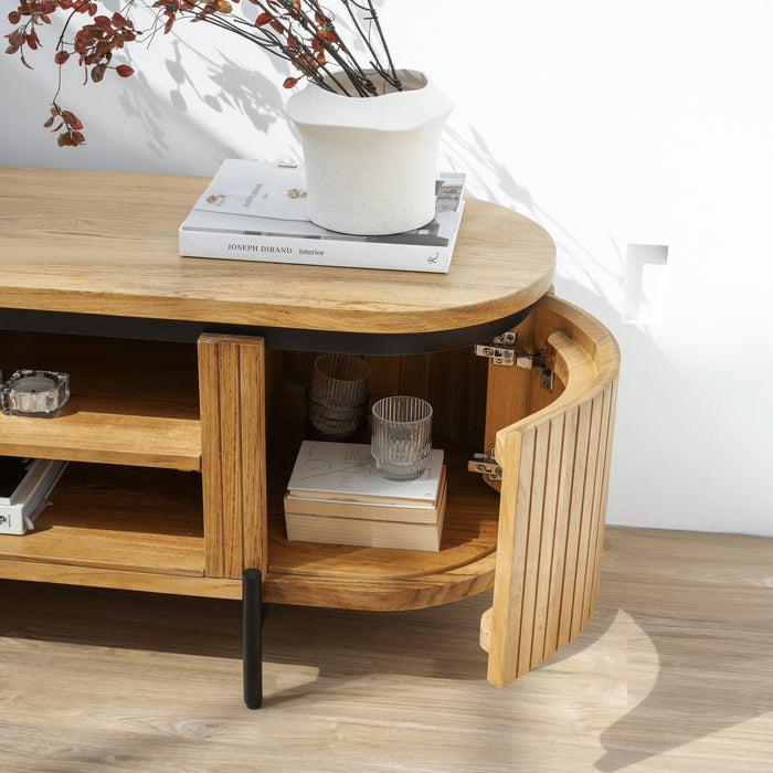 WILLOW FLUTED WOOD TV UNIT