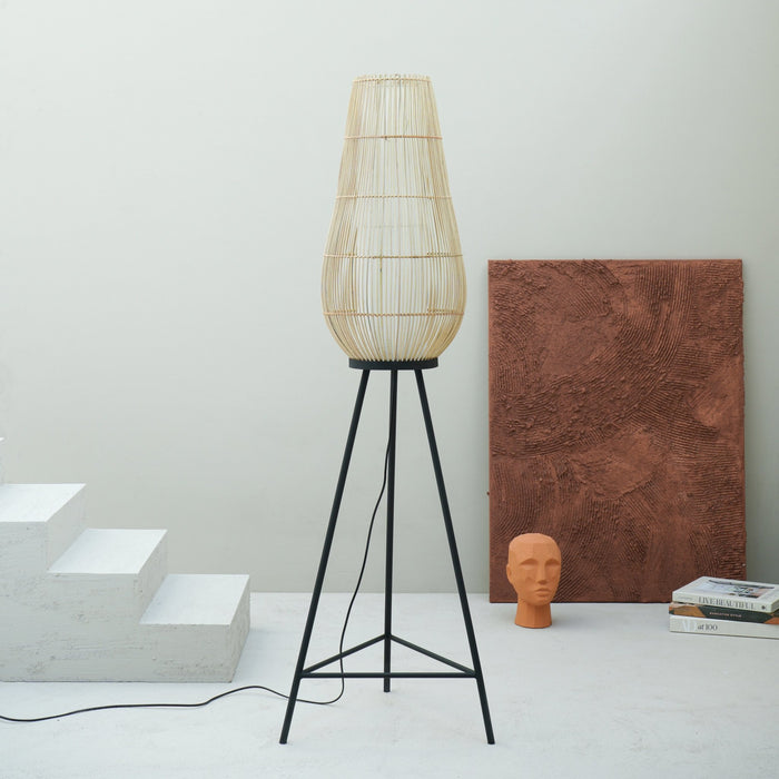 LILI RATTAN STANDING LAMP