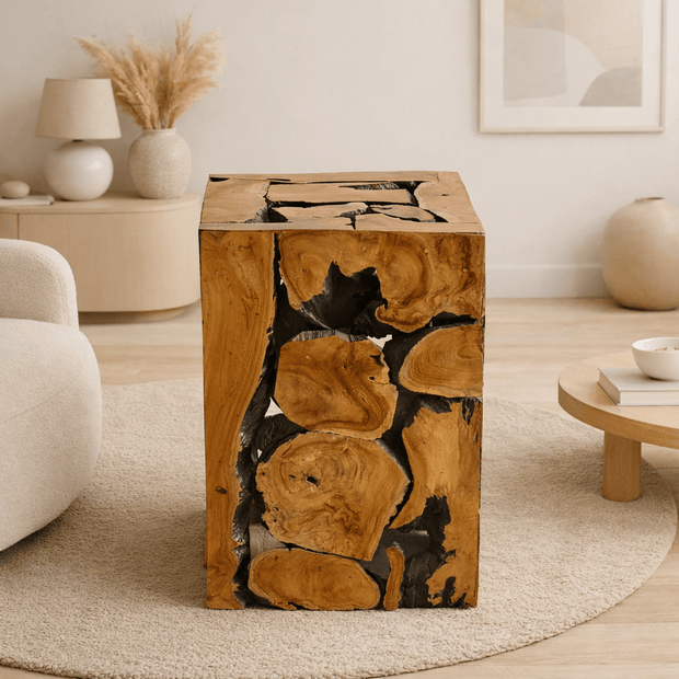 MOSAIC WOODEN SIDE TABLE