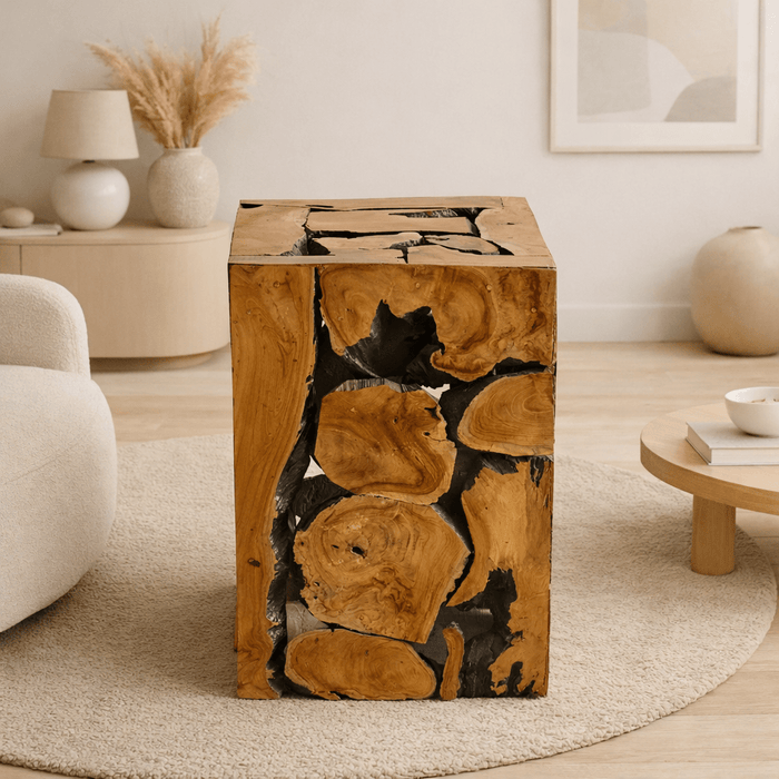 MOSAIC WOODEN SIDE TABLE