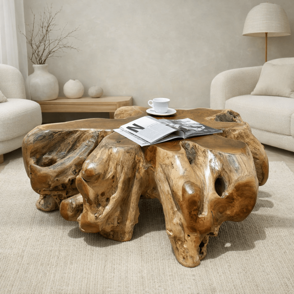 Delyar Round Teak Root Coffee Table