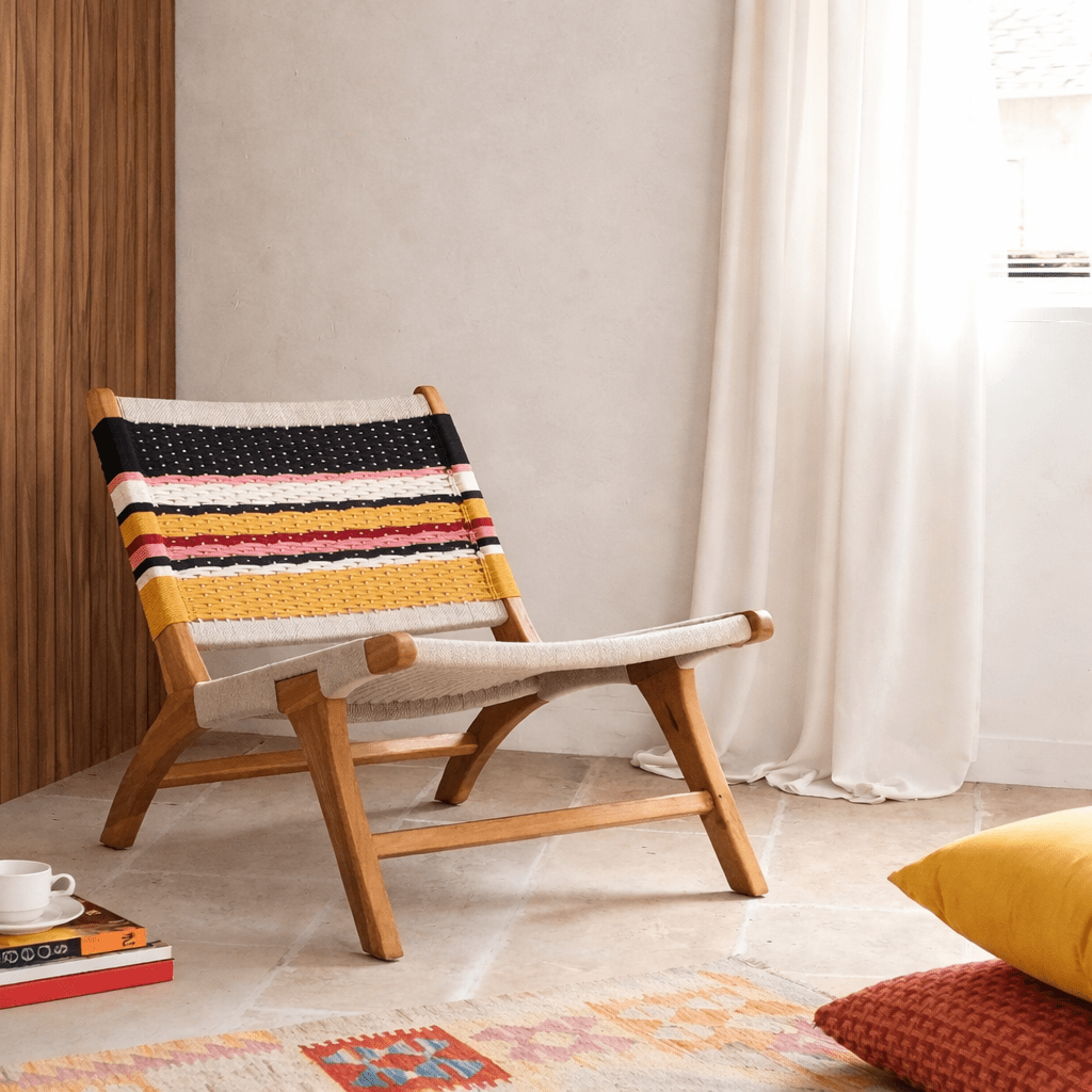 كرسي استرخاء كاتانيا متعدد الألوان أصفر وأسود