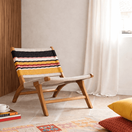 كرسي استرخاء كاتانيا متعدد الألوان أصفر وأسود