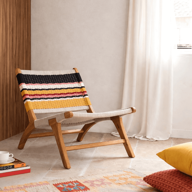 كرسي استرخاء كاتانيا متعدد الألوان أصفر وأسود