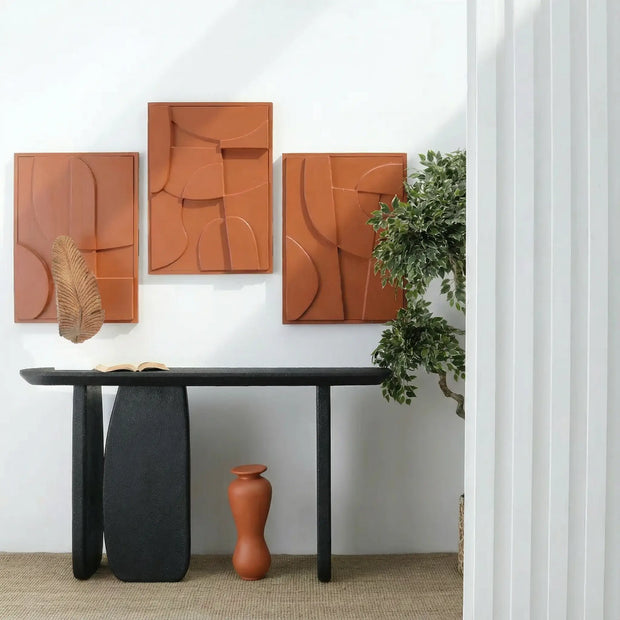 Dustin micro cement console table front view