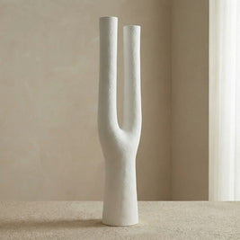 مزهرية أرضية شيفرون عاجية