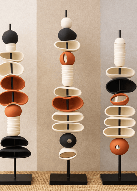 Melati abstract free-standing GRC totem decor