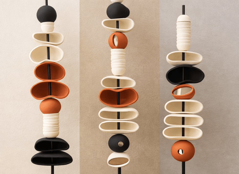 Melati abstract free-standing GRC totem decor