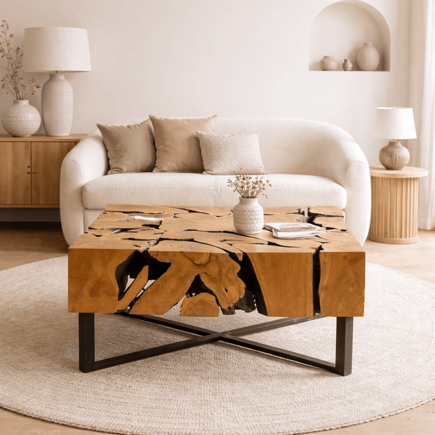 Wooden Mosaic Coffee Table