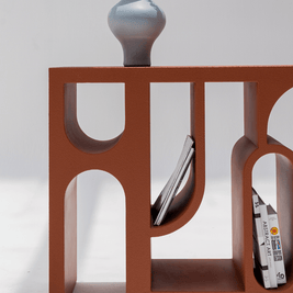 Textured MDF console table side view