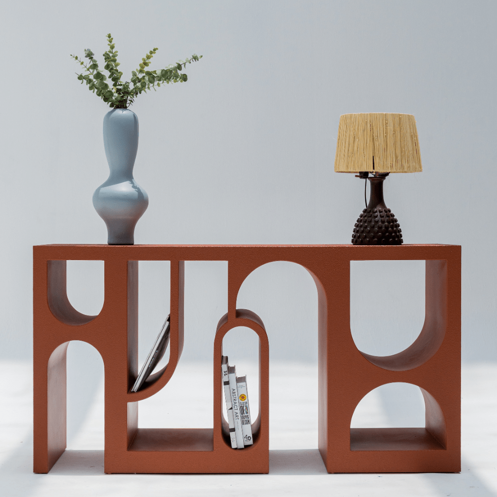 Modern MDF console table with textured paint finish