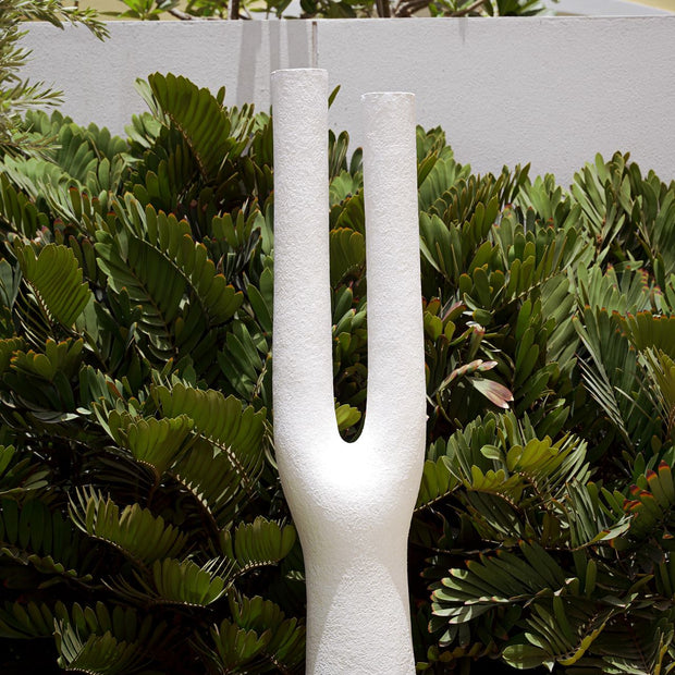 مزهرية أرضية شيفرون عاجية