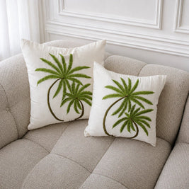 Juki green palm cotton cushion, view 5