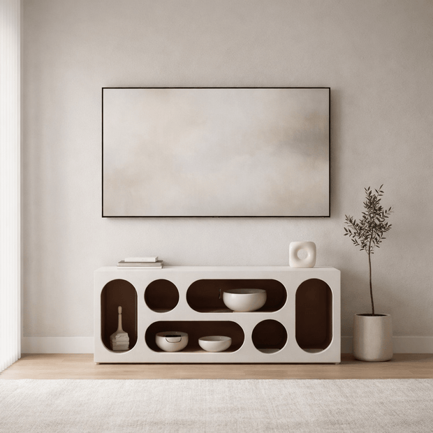 وحدة تلفزيون بيانكا ذات السطح المزخرف