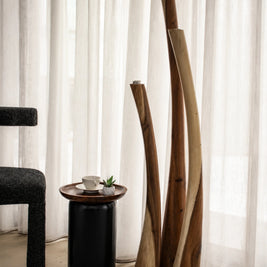 Donald side table with Suar wood tray top, view 6