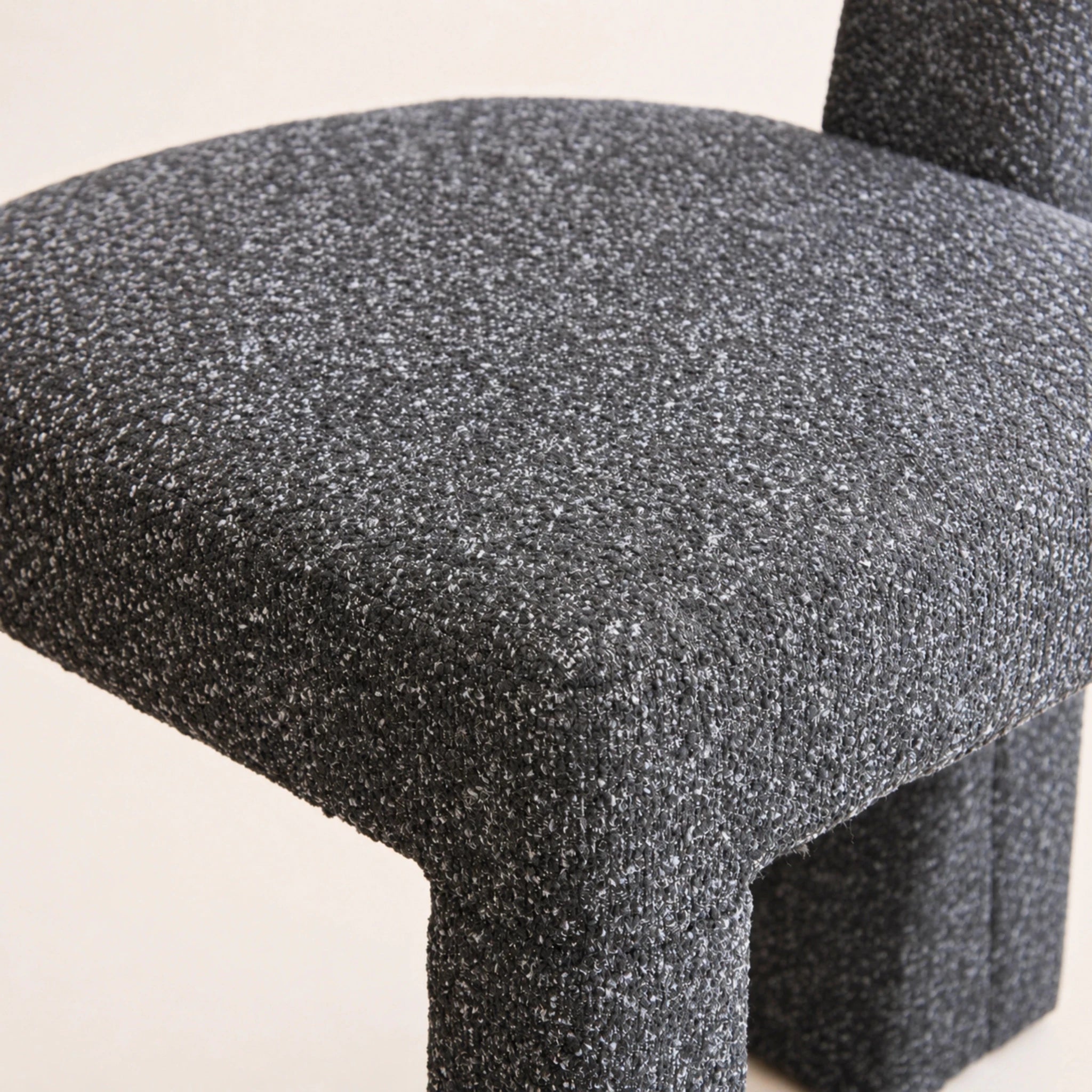 Anne curved upholstered dining chair, view 4