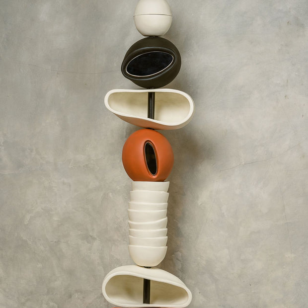 Melati abstract free-standing GRC totem decor, view 4