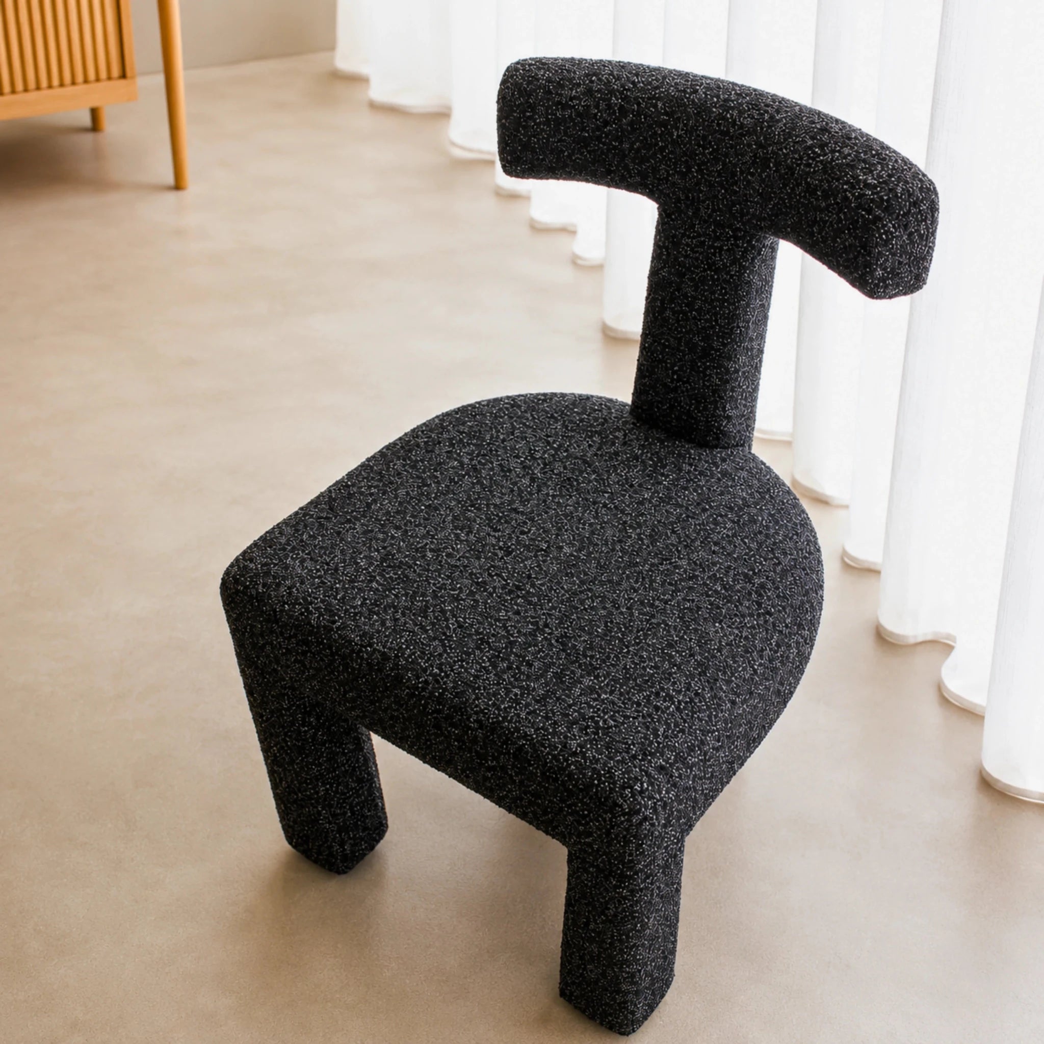 Anne curved upholstered dining chair, view 5