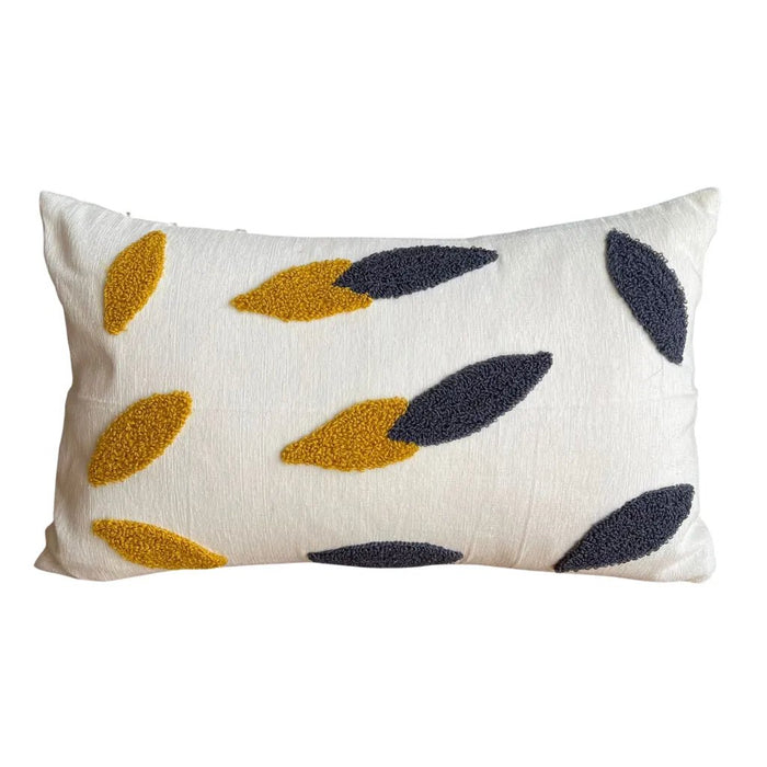 BLACK AND GOLD LEAF CUSHION