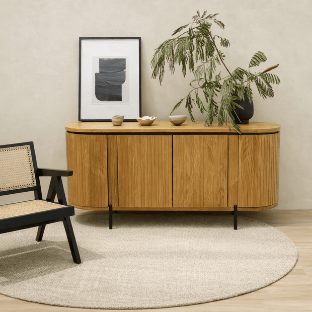 WILLOW FLUTED WOOD SIDEBOARD