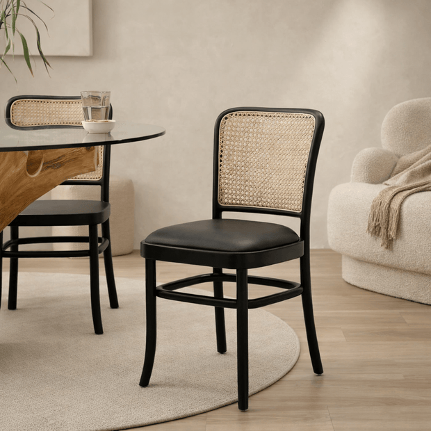 ALFRED DINING CHAIR BLACK WITH CUSHION