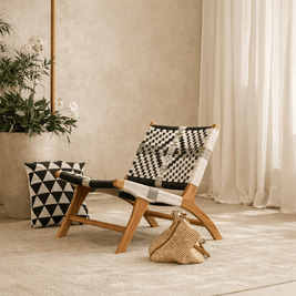 CATANIA MULTI COLOR LOUNGE CHAIR BLACK AND WHITE