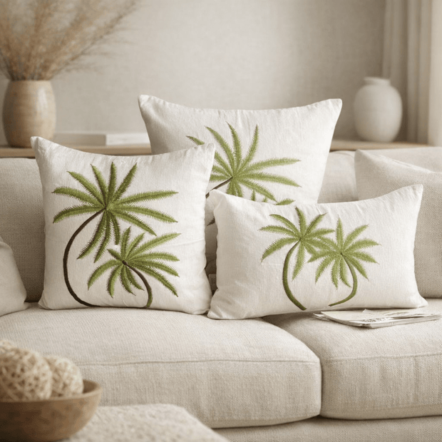 وسادة جوكي الخضراء بنقشة النخيل