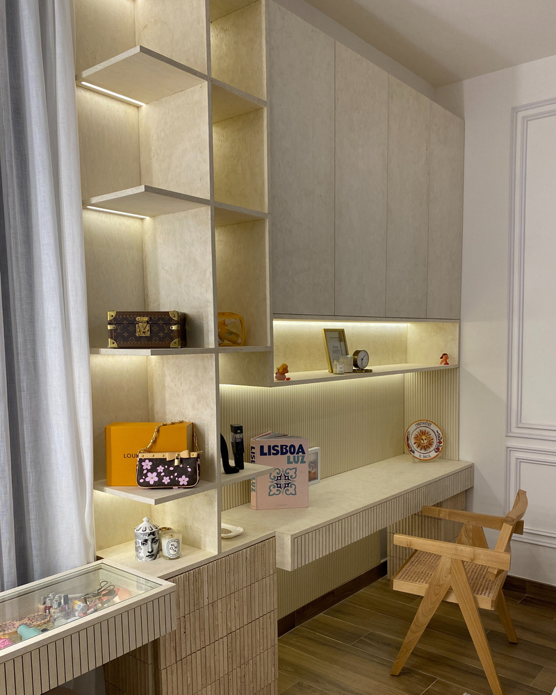 Study Desk with Storage Cabinets