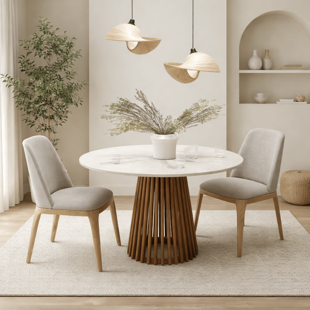 KENTANA ROUND MARBLE DINING TABLE