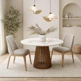 KENTANA ROUND MARBLE DINING TABLE