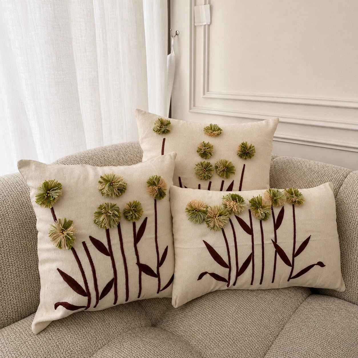 Sunflower cotton cushion, view 5