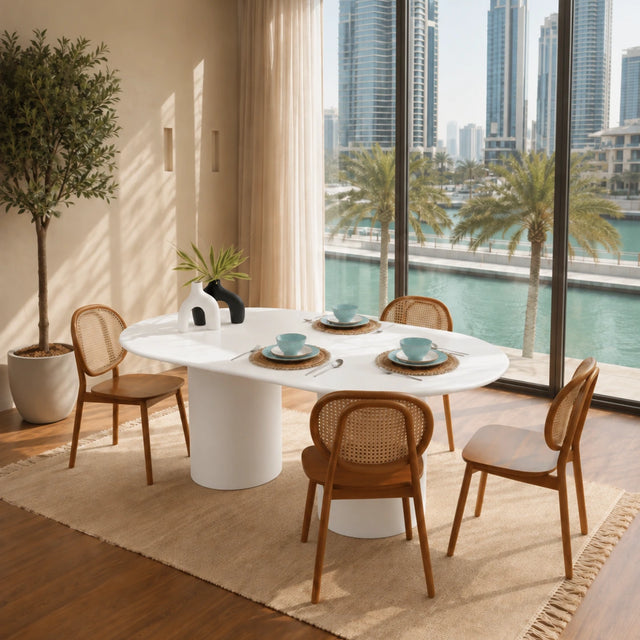 ANNABELLE OVAL MICRO CEMENT DINING TABLE