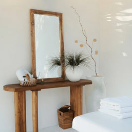 Barito Console with minimalist teak wood design and clean lines