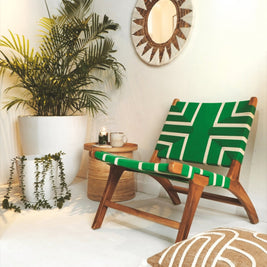 كرسي استرخاء كاتانيا متعدد الألوان أخضر وأبيض