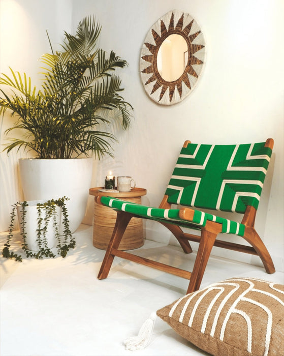 CATANIA MULTI COLOR LOUNGE CHAIR GREEN AND WHITE