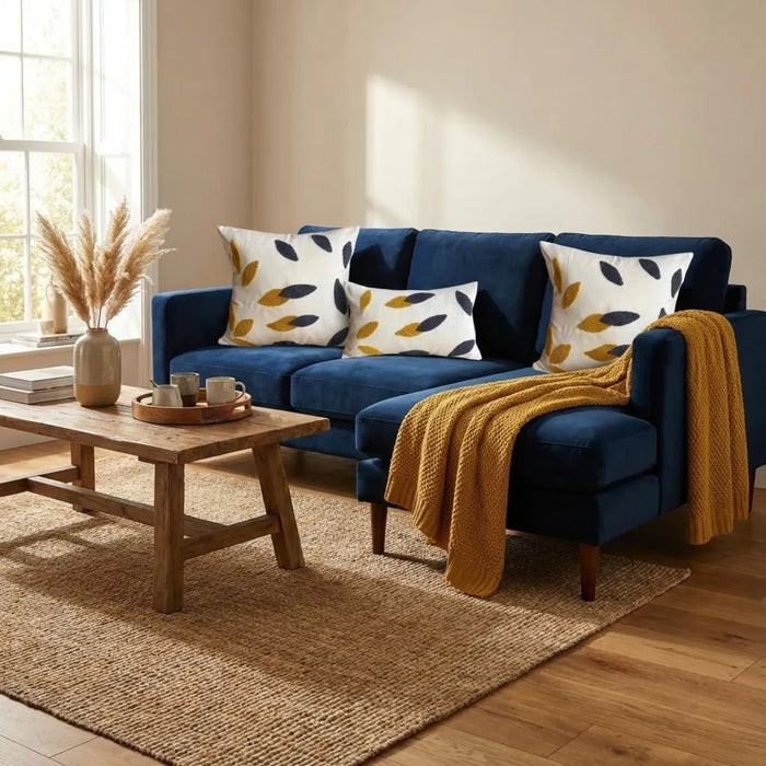 BLACK AND GOLD LEAF CUSHION