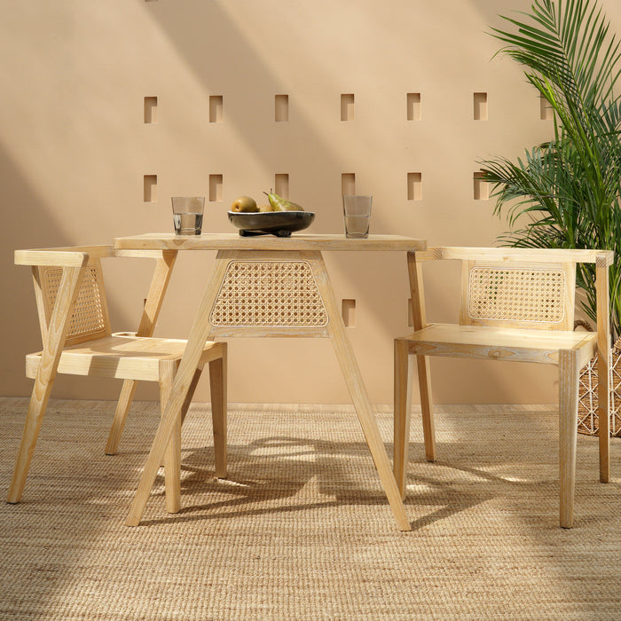 KOHI DINING TABLE SET WHITE WASH