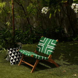 كرسي استرخاء كاتانيا متعدد الألوان أخضر وأبيض