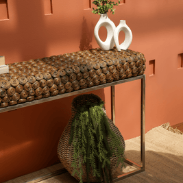 Contemporary stainless steel console table design