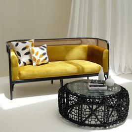 TAYLOR SOFA WITH RATTAN