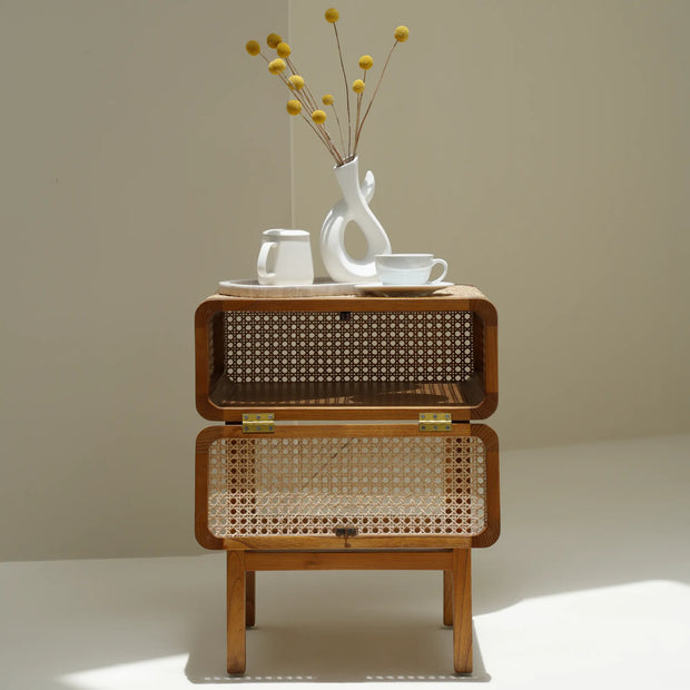 LEAN BEDSIDE TABLE/NIGHTSTAND DARK BROWN