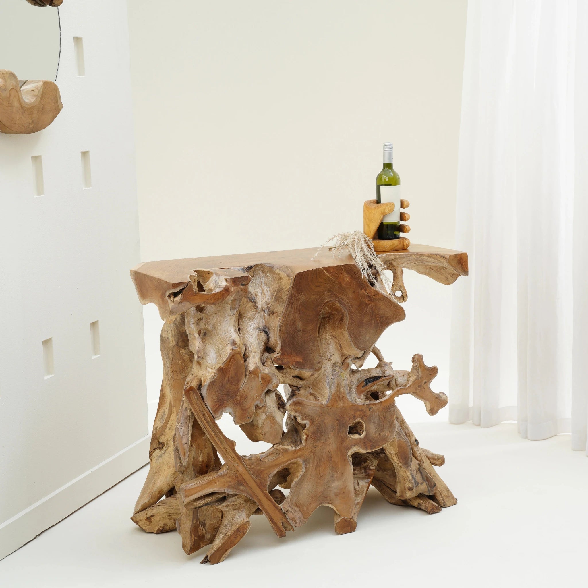 Java teak root console table, view 6