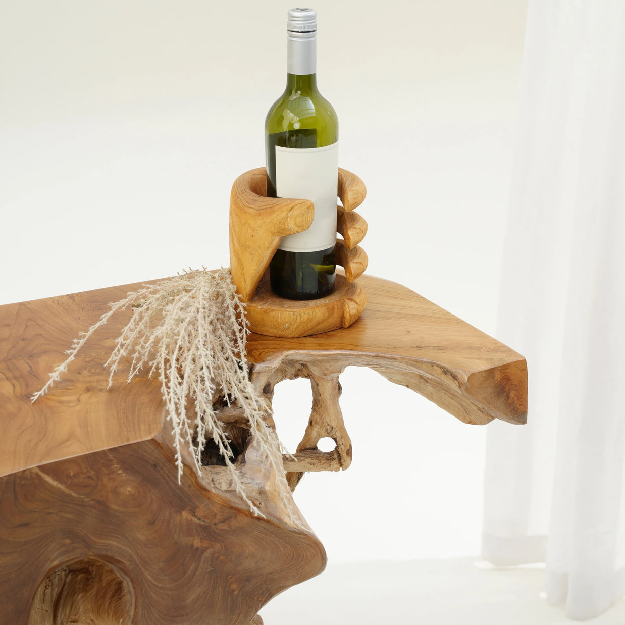 Java teak root console table, view 7
