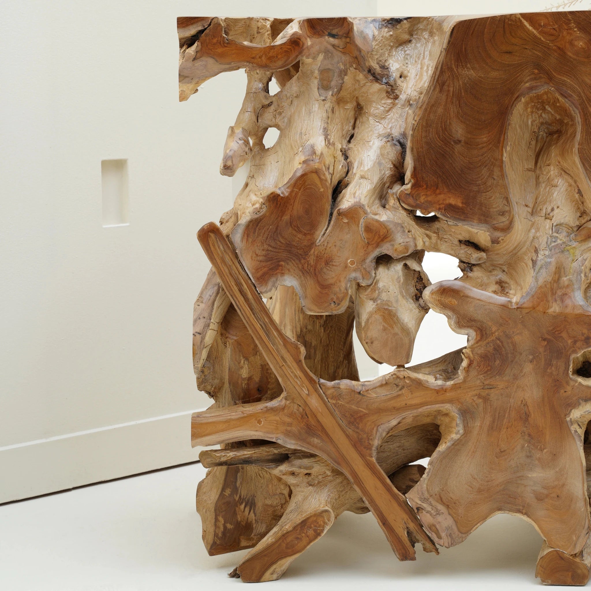 Java teak root console table, view 4