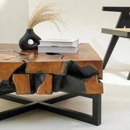 WOODEN MOSAIC COFFEE TABLE